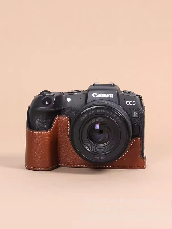 PU bőrből készült tükör nélküli kamera táska, clutch stílus, kopás- és ütésálló, Canon R8/RP kompatibilis