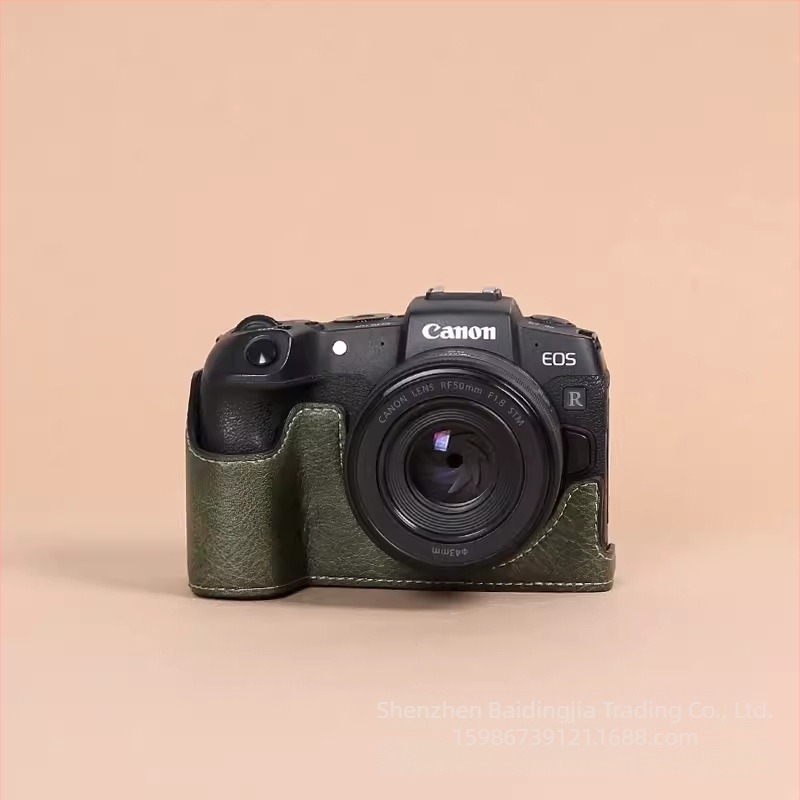 PU bőrből készült tükör nélküli kamera táska, clutch stílus, kopás- és ütésálló, Canon R8/RP kompatibilis