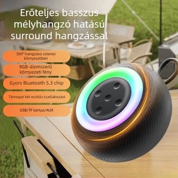 Bluetooth hangszóró 3D surround hangzással, hordozható kültéren, hands-free hívások, 5W, BT 5.3, beépített 2000–4000 mAh akkumulátor