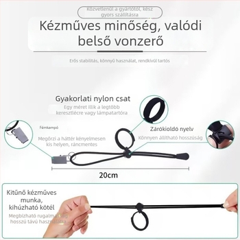 Fotóháttér oldalsó klipsz – multifunkciós állítható kötél, Spandex és rozsdamentes acél anyagú, termékfotózáshoz