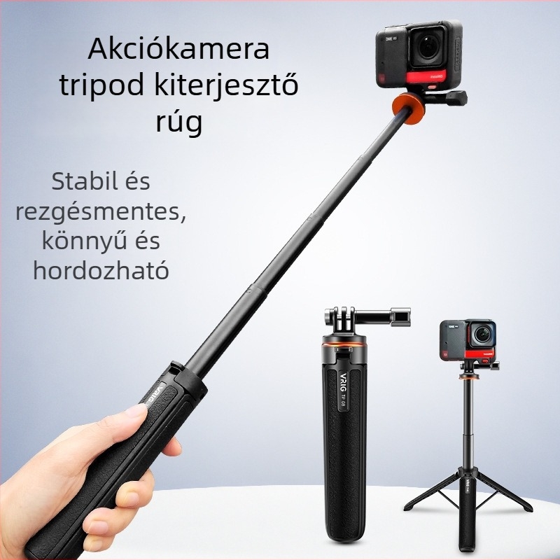 TP-08 akciókamera állvány – alumíniumötvözet, 4 részes, teherbírás 2 kg-ig, kompatibil Shadow Stone 360 és GoPro