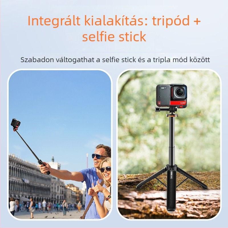 TP-08 akciókamera állvány – alumíniumötvözet, 4 részes, teherbírás 2 kg-ig, kompatibil Shadow Stone 360 és GoPro