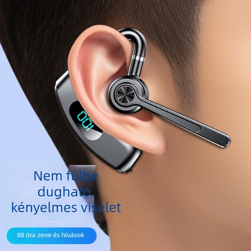 V600 Bluetooth fülhallgató fülhorgos, egyoldalas, nem fülbe dugó, digitális kijelző, sportos és üzleti használatra, autóhoz