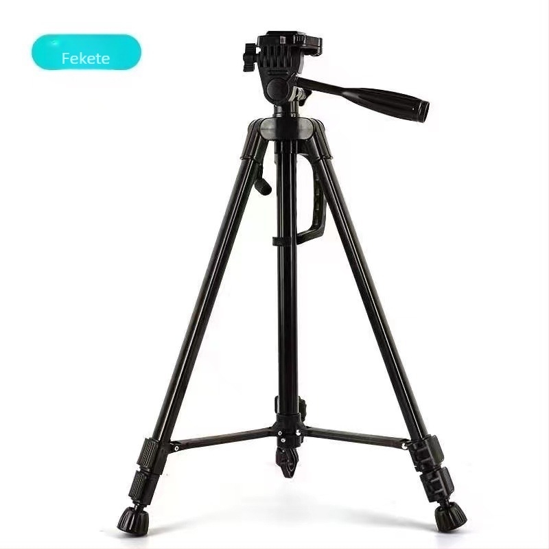Kamerához és okostelefonhoz, modell 3366, alumínium ötvözet, teleszkópos 3-részes állvány, háromtengelyes gimbal, teherbírás 5 kg