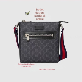 Férfi PVC-crossbody táska, vízálló, bővíthető, csökkenti a terhet, betűminta, bélés: vászon