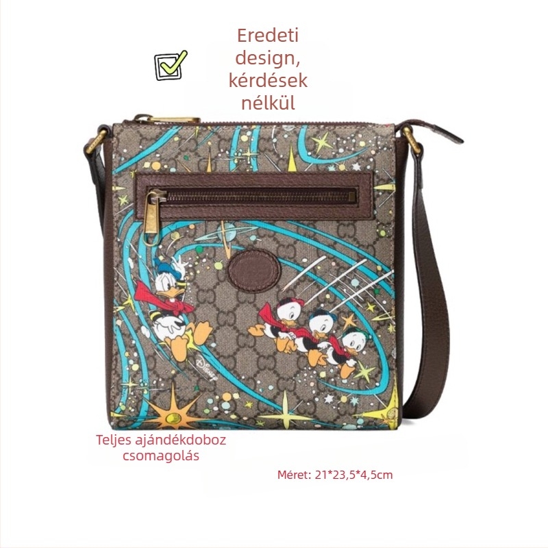Férfi PVC-crossbody táska, vízálló, bővíthető, csökkenti a terhet, betűminta, bélés: vászon