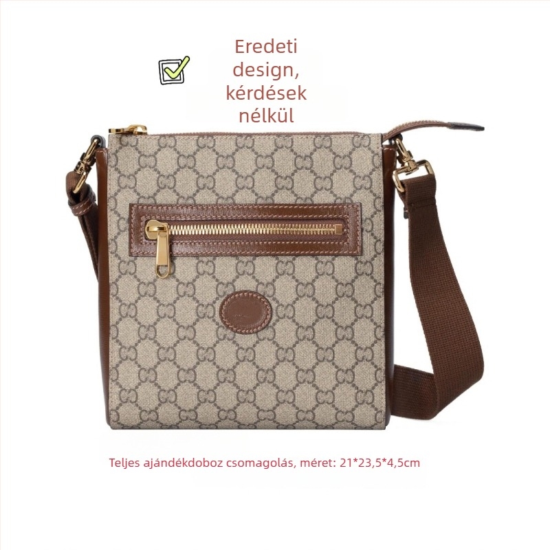 Férfi PVC-crossbody táska, vízálló, bővíthető, csökkenti a terhet, betűminta, bélés: vászon