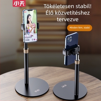 Asztali telefon-tartó, teleszkópos, alumíniumötvözet + ABS, univerzális mobiltelefonokhoz, testreszabható