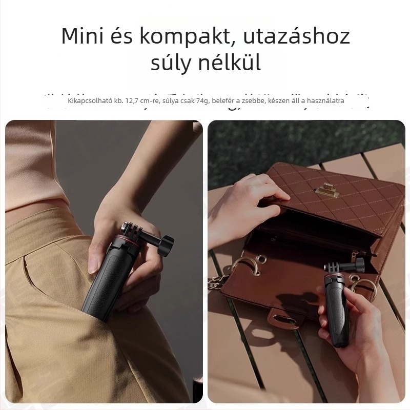 Insta360 GO3S/GO3 – tripod kézi selfie bot, 3 részes, ABS/alumínium ötvözet, teherbírás max. 2 kg, stabil felvétel