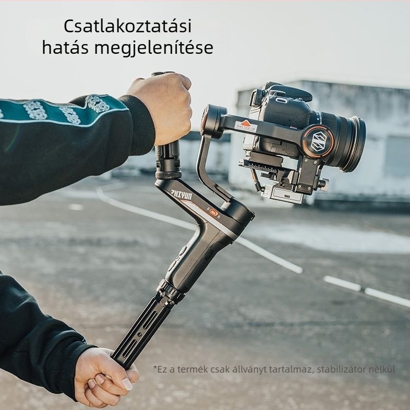 Négy fokozatú állítható kameraállvány, alumíniumötvözet, teherbírás 6–10 kg, tömeg 0,2 kg