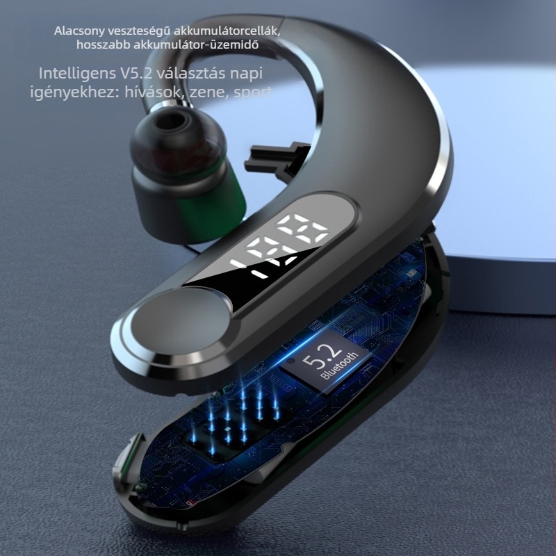 Excelay M22 Bluetooth fülhallgató, in-ear kialakítás, ultra hosszú akkumulátor-élettartam, digitális kijelző, forgó fülcsipesz, sportos vezeték nélküli fülhallgató