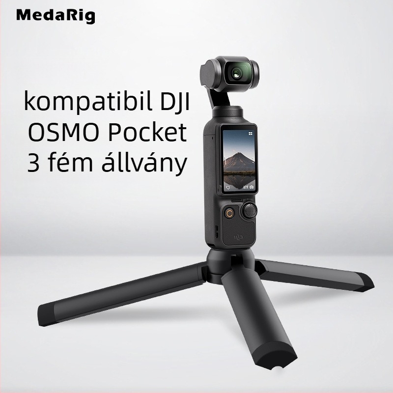 Medarig Pocket3 alumínium asztali mini tripod mobiltelefonhoz, 1 rész, teherbírás 0-3 kg, súly 124 g, MRT002 + MRP001