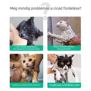 Macska mosó táska, ötödik generáció, többfunkciós, karcolásálló védelem, körömvágás, rögzítés macskáknak