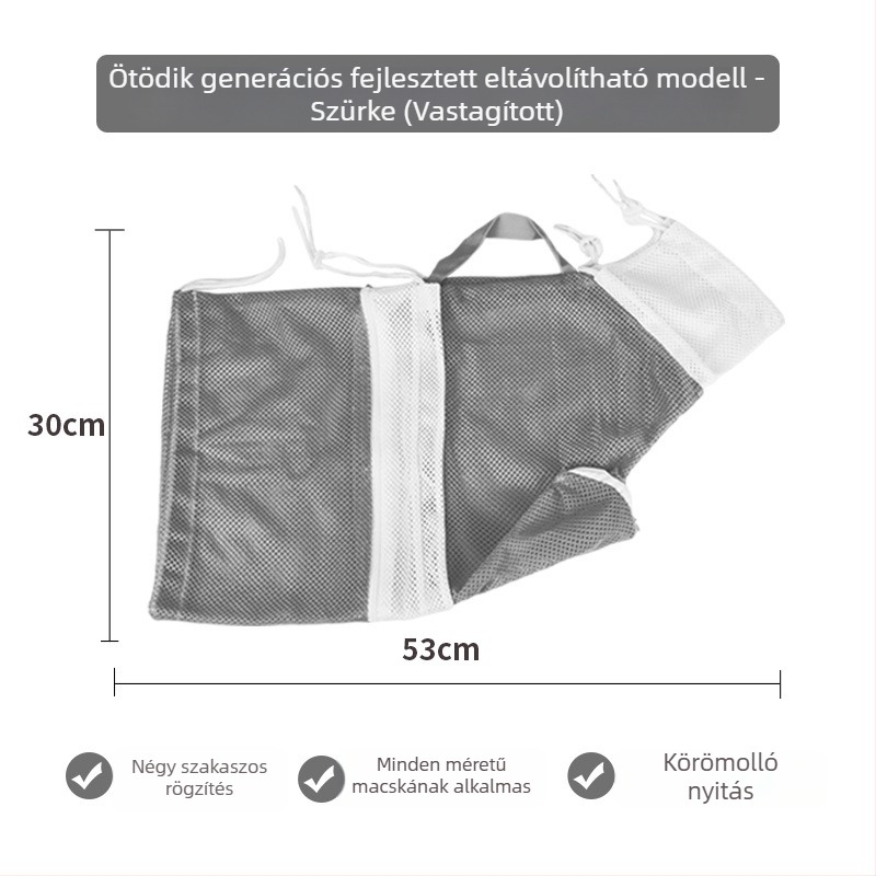 Macska mosó táska, ötödik generáció, többfunkciós, karcolásálló védelem, körömvágás, rögzítés macskáknak