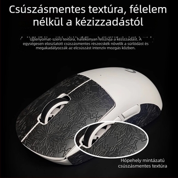 GPW egér csúszásmentes matricája, teljes lefedésű hópehely mintával, kopásálló, izzadságelnyelő, ultra vékony