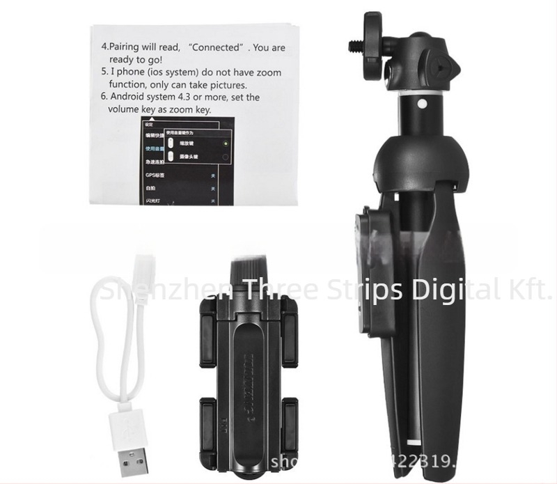Yunteng 9928 Bluetooth szelfibot tripod, alumínium ötvözet, 3D PTZ, teherbírás max. 2 kg