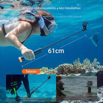 Buoyancy Tripod Selfie Stick – TELESIN, Univerzális kompatibilitás, Anyag: műanyag + alumínium ötvözet