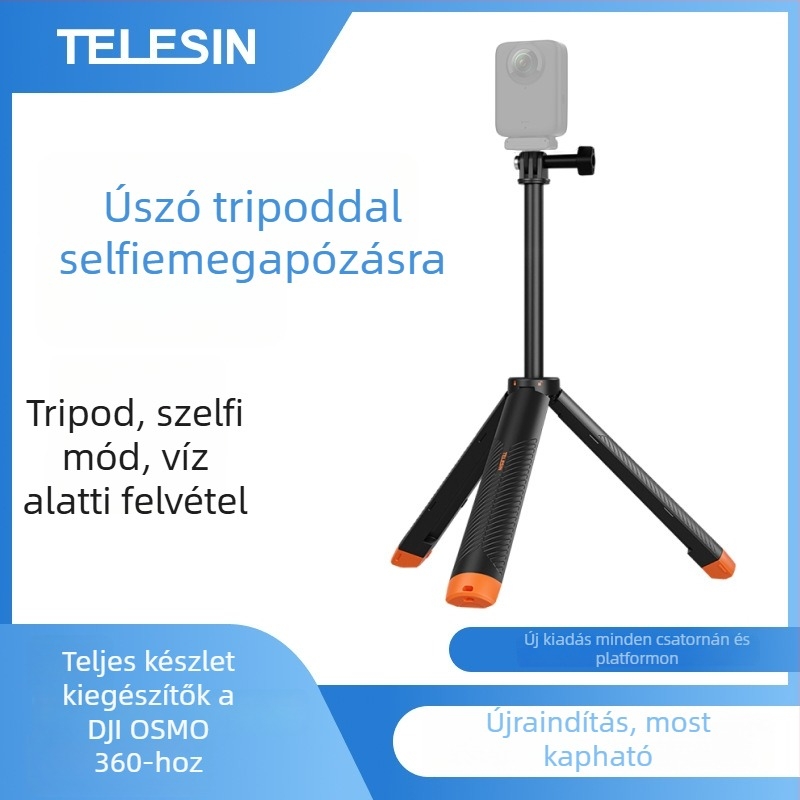 Buoyancy Tripod Selfie Stick – TELESIN, Univerzális kompatibilitás, Anyag: műanyag + alumínium ötvözet