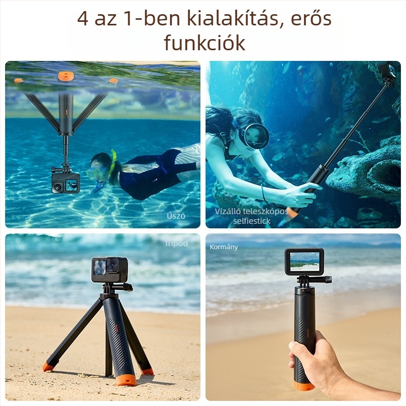 Buoyancy Tripod Selfie Stick – TELESIN, Univerzális kompatibilitás, Anyag: műanyag + alumínium ötvözet