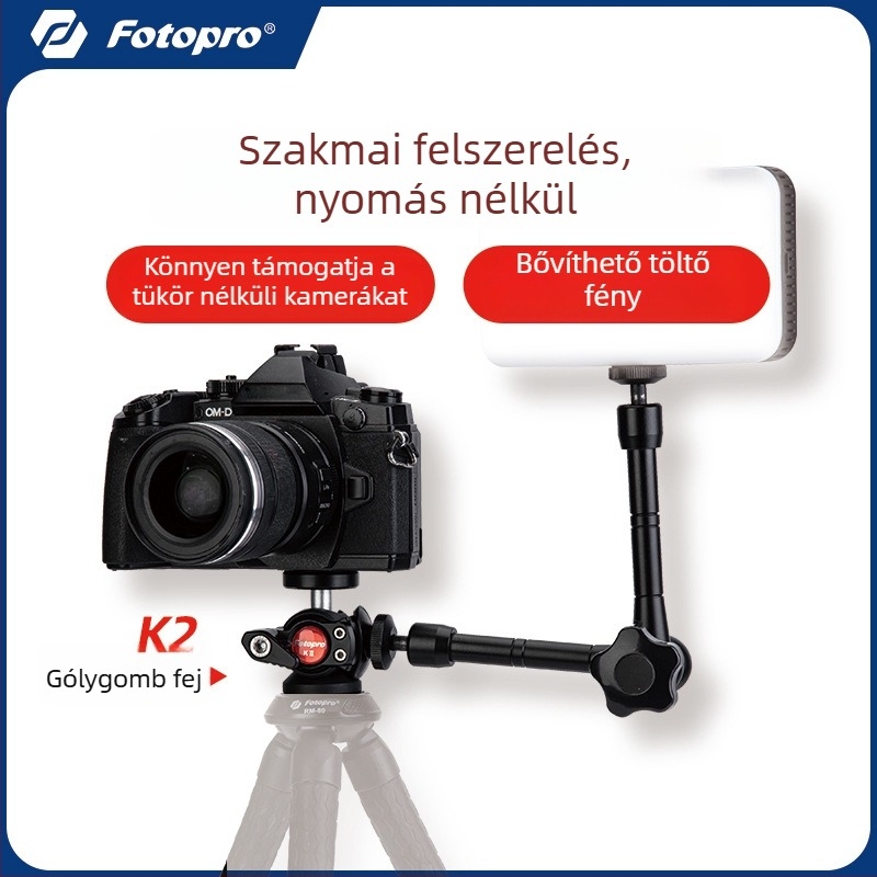 Fotopro/Futubao K2 poliplábú tripod 360° gömbfejjel DSLR és okostelefonhoz