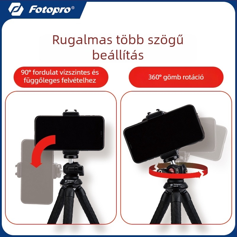 Fotopro/Futubao K2 poliplábú tripod 360° gömbfejjel DSLR és okostelefonhoz