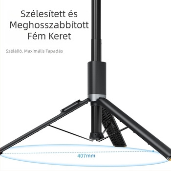 Selfie Stick telefonhoz, tripod, ötvözet, 8 szakasz, Bluetooth távirányító, anti-shake, élő közvetítésre kész