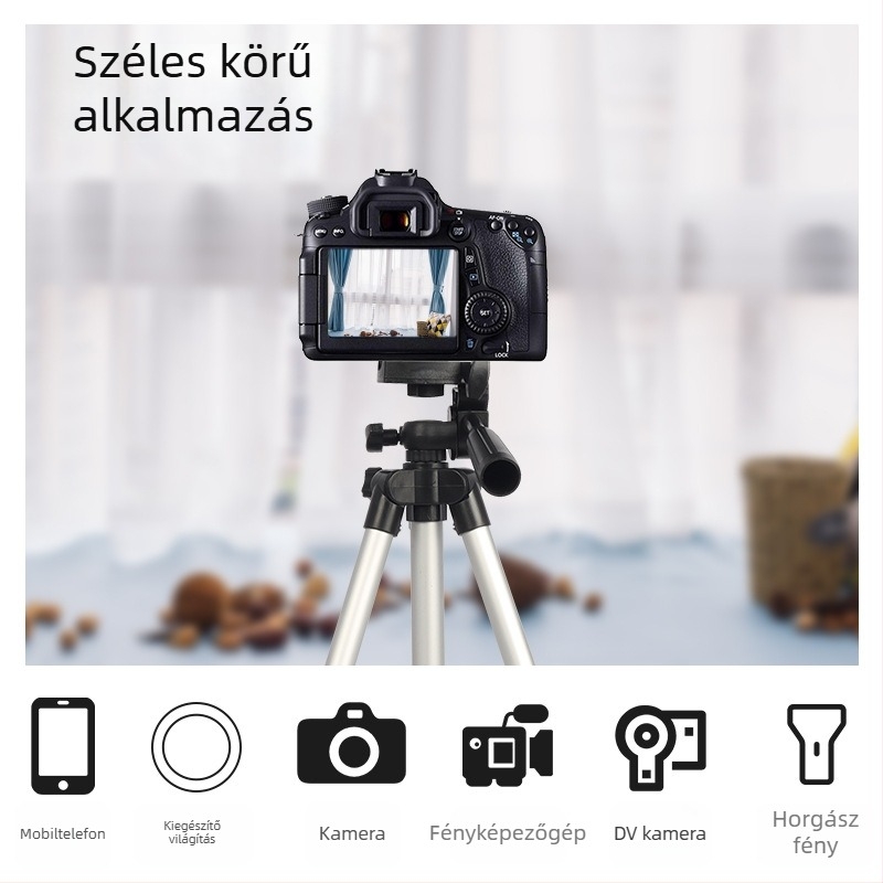 Asztali állvány élő közvetítéshez és fényképezéshez — ötvözetes kivitel, kompatibilis Sinoni, általános modell, testreszabható