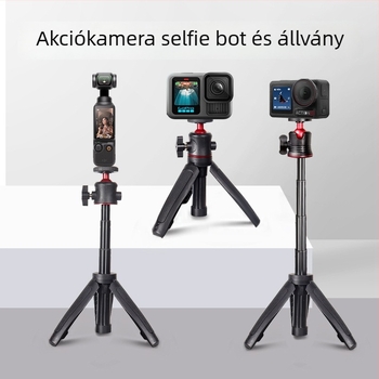 DJI Action 5 Pro és Osmo Pocket 3-hoz kompatibil háromrészes selfie kinyújtó rúd, ABS + alumíniumötvözet, teherbírás 2 kg alatt