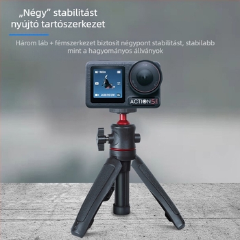 DJI Action 5 Pro és Osmo Pocket 3-hoz kompatibil háromrészes selfie kinyújtó rúd, ABS + alumíniumötvözet, teherbírás 2 kg alatt