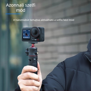DJI Action 5 Pro és Osmo Pocket 3-hoz kompatibil háromrészes selfie kinyújtó rúd, ABS + alumíniumötvözet, teherbírás 2 kg alatt