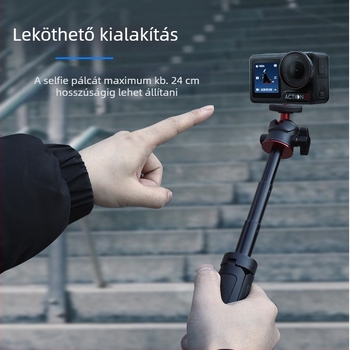 DJI Action 5 Pro és Osmo Pocket 3-hoz kompatibil háromrészes selfie kinyújtó rúd, ABS + alumíniumötvözet, teherbírás 2 kg alatt