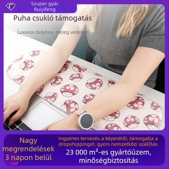 Csuklópárna billentyűzethez és egérhez, fleece bélés, természetes gumi, csúszásmentes, modell T42