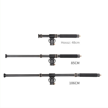 Light Age QZSD-YT03 integrált alumínium ötvözetű állvány kinyúló rúddal DSLR, videózás és mobilfotózás számára, 3 rész, teherbírás 2–5 kg