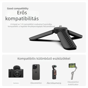 Asztali állvány DJI Pocket 3/2-höz, modell ST-80, műanyag, teherbírás 2–5 kg, 1 rész, stabil felvétel