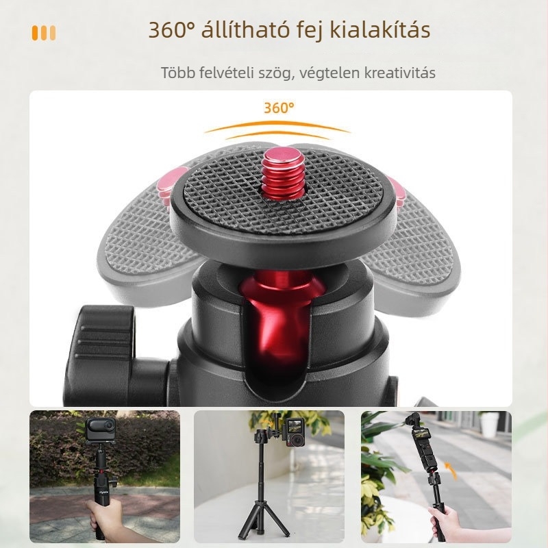 Flymile állvány DJI Action 5 Pro-hoz — kinyújtható rúd tartó, Pocket 3 teleszkópos tripod, 102.7 g