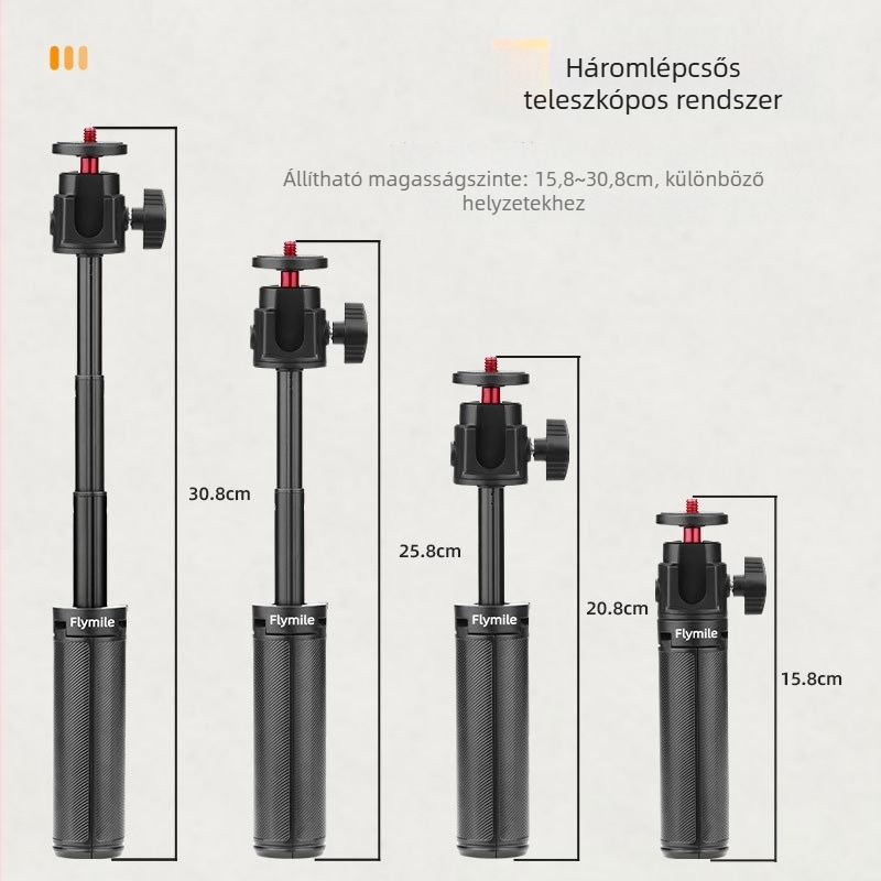 Flymile állvány DJI Action 5 Pro-hoz — kinyújtható rúd tartó, Pocket 3 teleszkópos tripod, 102.7 g