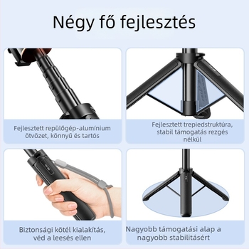 VRIG TP-06 Négy szekciós alumínium állvány gömbfejjel, kibővíthető, teherbírás legfeljebb 2 kg