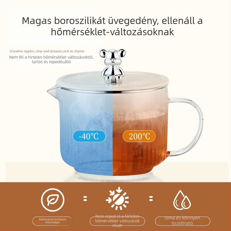 1 L-es üveg egészséges teakeverő hőmérséklet-szabályozással — multifunkcionális teakeverő talppal