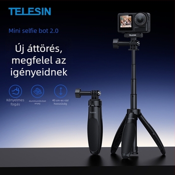 TELESIN Mini Selfie Stick 2.0 univerzális, alumínium és műanyag, állvány