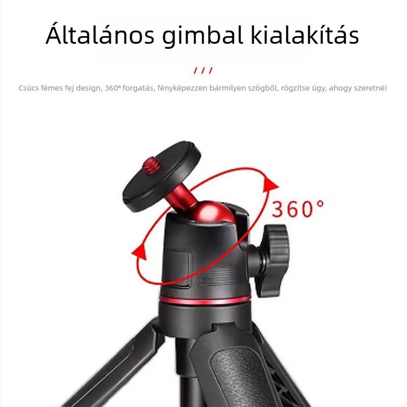 Selfie extendáló kar akciókamerahoz és okostelefonhoz, mini asztali tripod