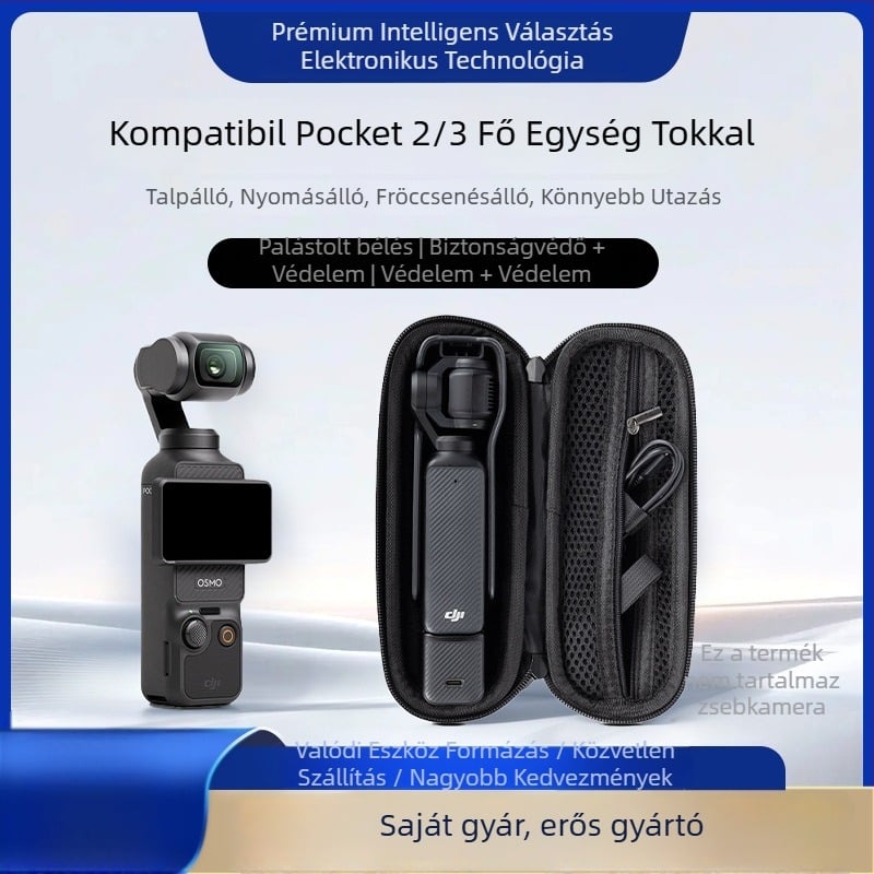 Shadow Craftsman DJI Pocket 3/2 Tároló Tok – PU külső, puha szőrös bélés, Kapacitás: Pocket kamera + védőtok, Kompatibilis a DJI Pocket 3/2, Súly: 192 g