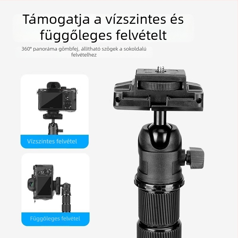 Yunteng 180 állvány gömbfejjel, alumíniumötvözet, 4 rész, teherbírás 3 kg, kompatibil Sony ZV-1 és ZV-E10