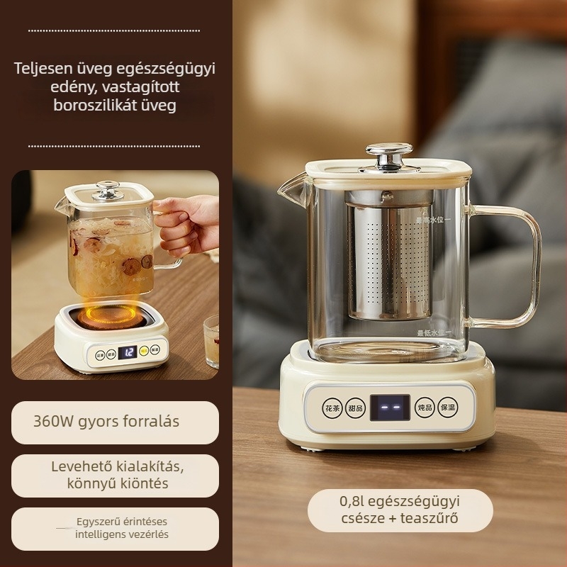 Egészséges teáskanna üvegből, multifunkcionális, otthoni használatra, iroda vagy kollégium számára, 1 L kapacitás, teafőző, ajándék