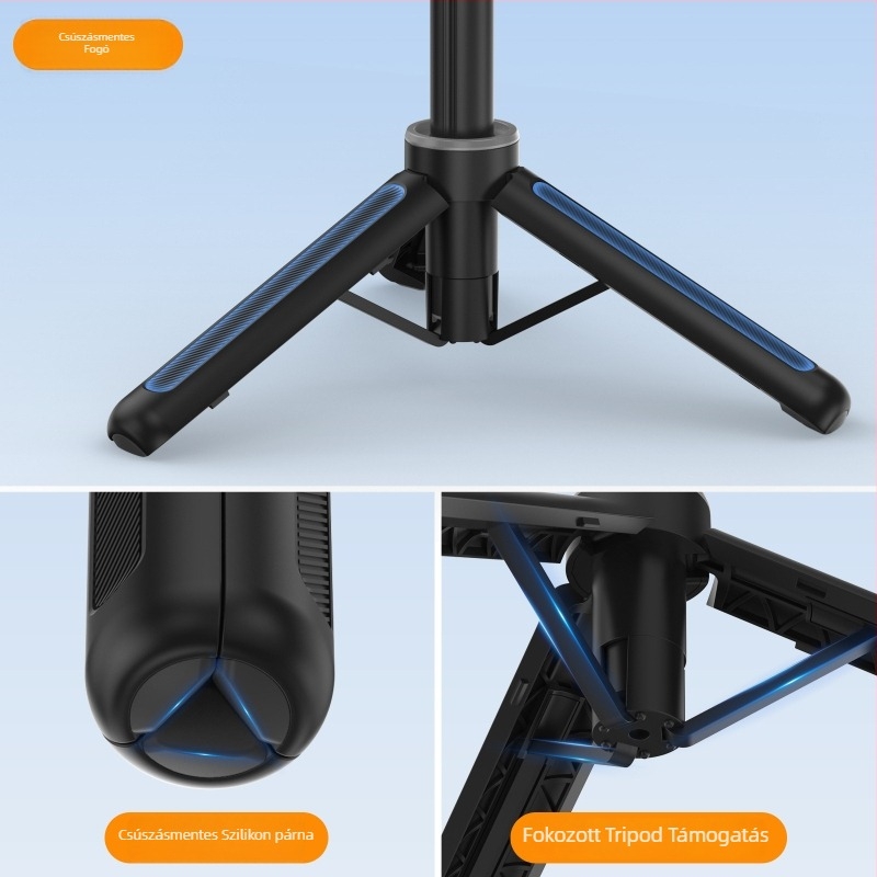 SELIFE mágneses mini teleszkópos selfie stick DJI Action kamerához - 5 rész, alumíniumötvözet + műanyag, magnet, teherbírás 500 g, súly 114 g