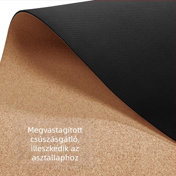 Nagy kétoldalas íróasztali alátét parafa-gumi alapú, csúszásmentes, íráshoz és egérhez, 80×40 cm