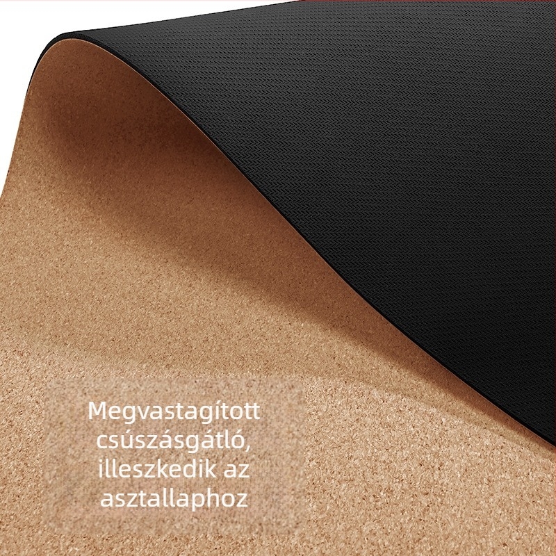 Nagy kétoldalas íróasztali alátét parafa-gumi alapú, csúszásmentes, íráshoz és egérhez, 80×40 cm