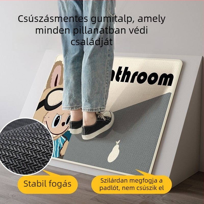 Lenvászon fürdőszobai szőnyeg az ajtóhoz, nedvszívó lábtörlő, csúszásmentes WC- és mosdó szőnyeg.