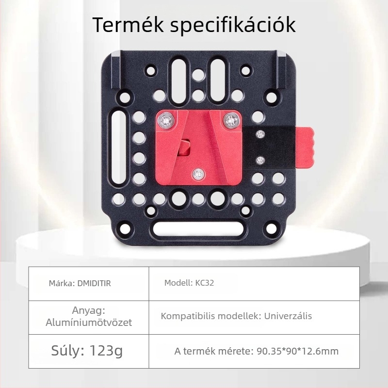 KC32 V-Mount gyorskioldó lemez, kamera akkumulátor lemez, alumíniumötvözet, 123 g