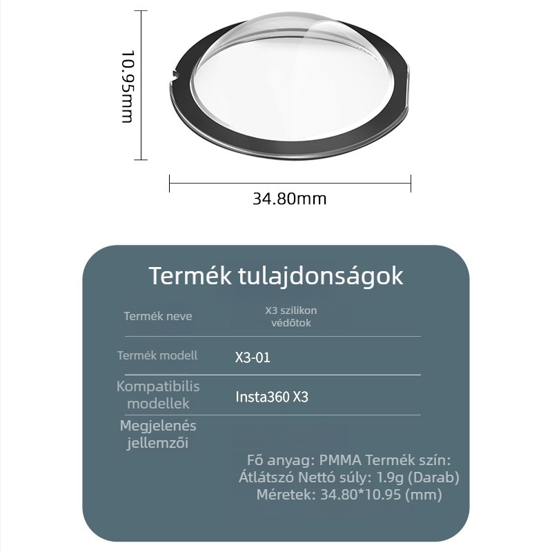 X3-01 PMMA védő lencse az Insta360 X2/X3-hoz, karcolásálló védelem