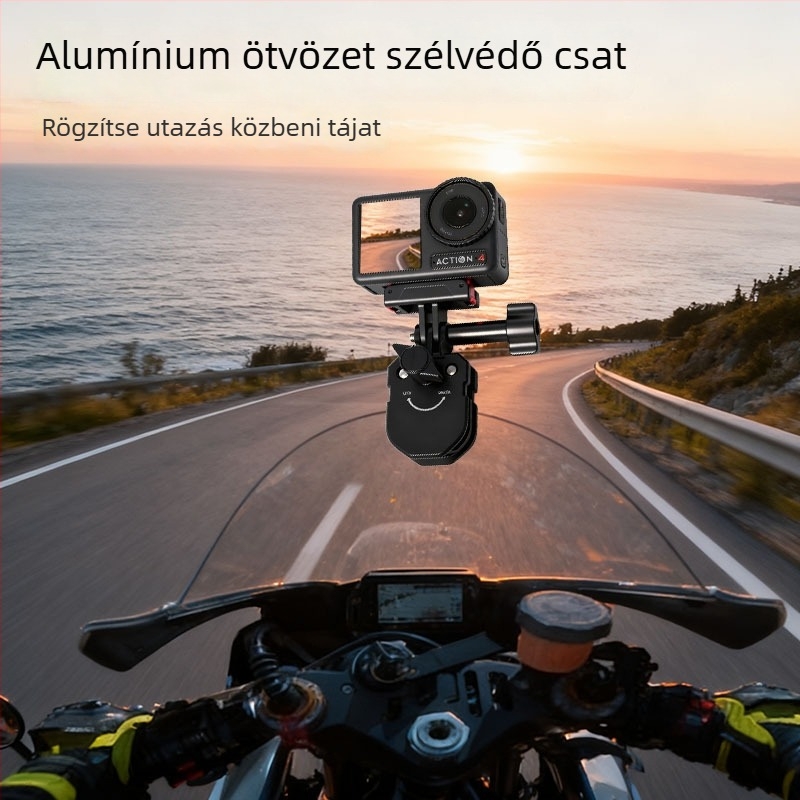 Motoros szélvédőklip, alumíniumötvözet, modell A29s, univerzális action kamera számára